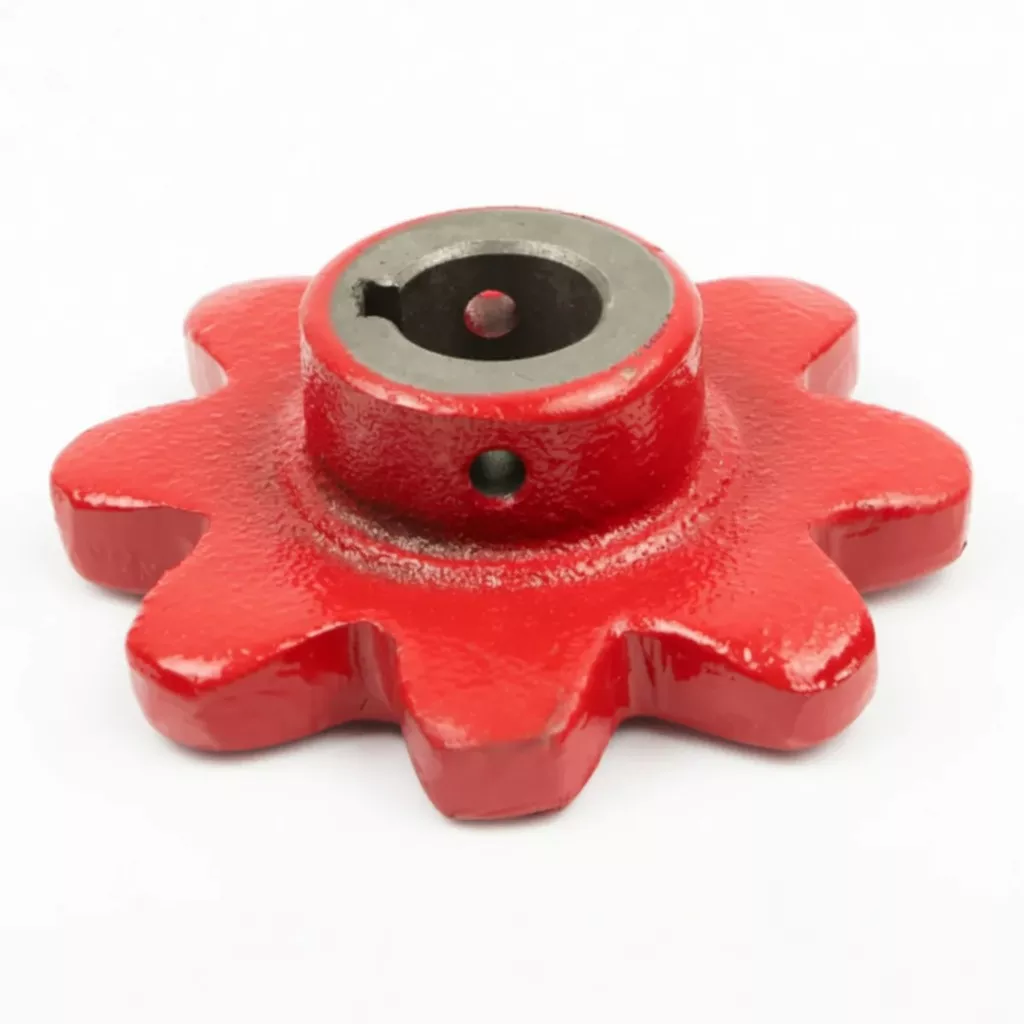 Precision agricultural sprockets for air seeder seed metering and fertiliser metering drive systems